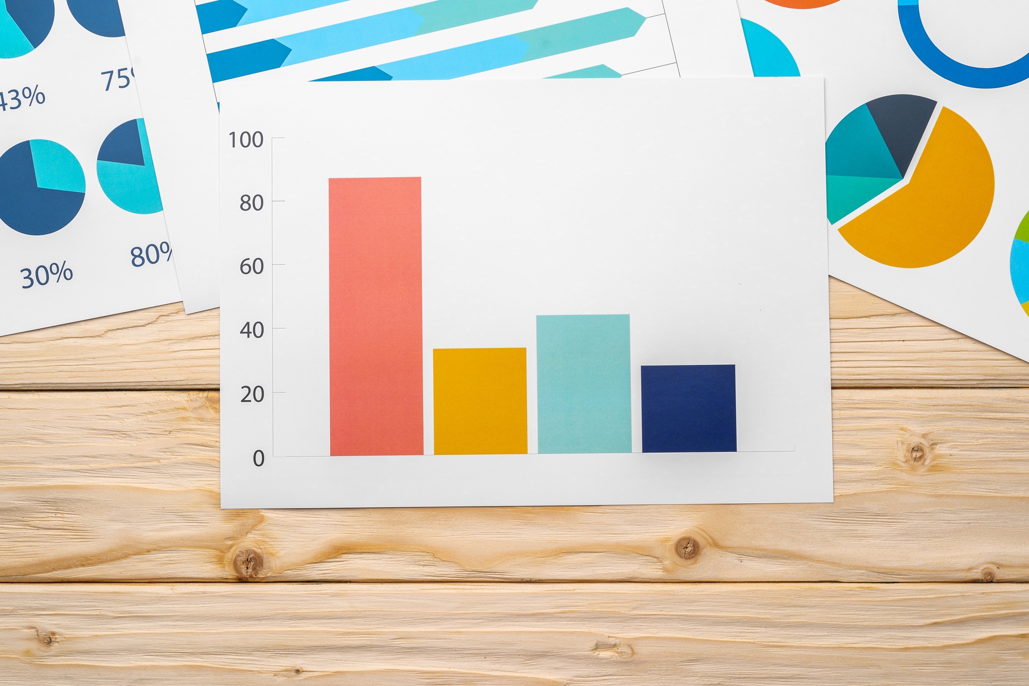 Close up of business graph analysis document